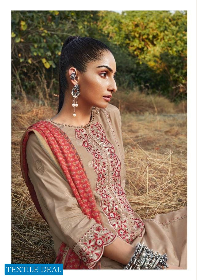 Jay Vijay Bohemia Wholesale Pure Moga Silk Jacquard Work Designer Suits