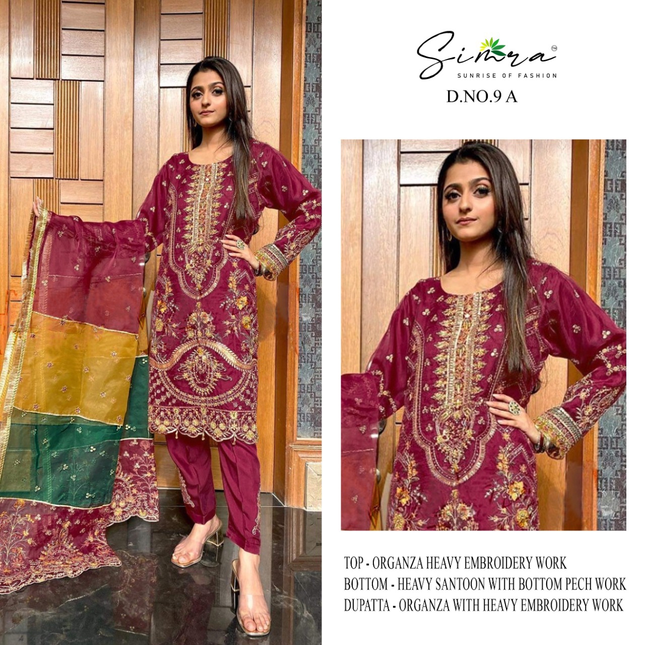 SIMRA PRESENT D NO 9 GEORGETTE PAKISTANI DESIGNER FANCY SUITS