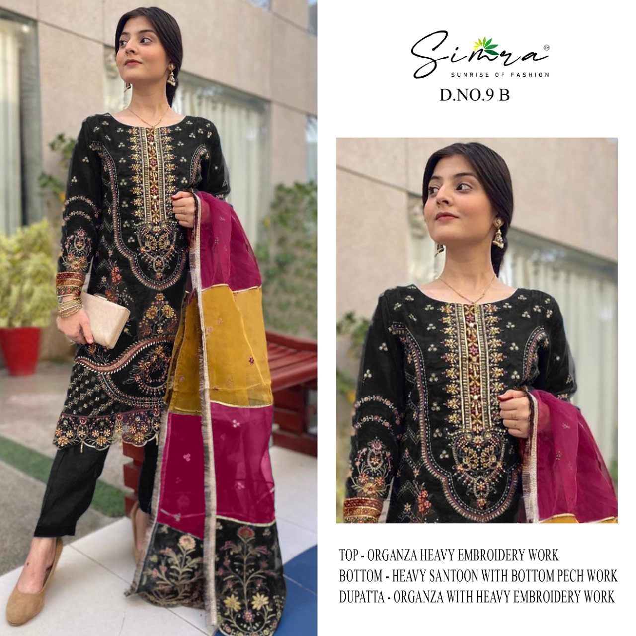 SIMRA PRESENT D NO 9 GEORGETTE PAKISTANI DESIGNER FANCY SUITS