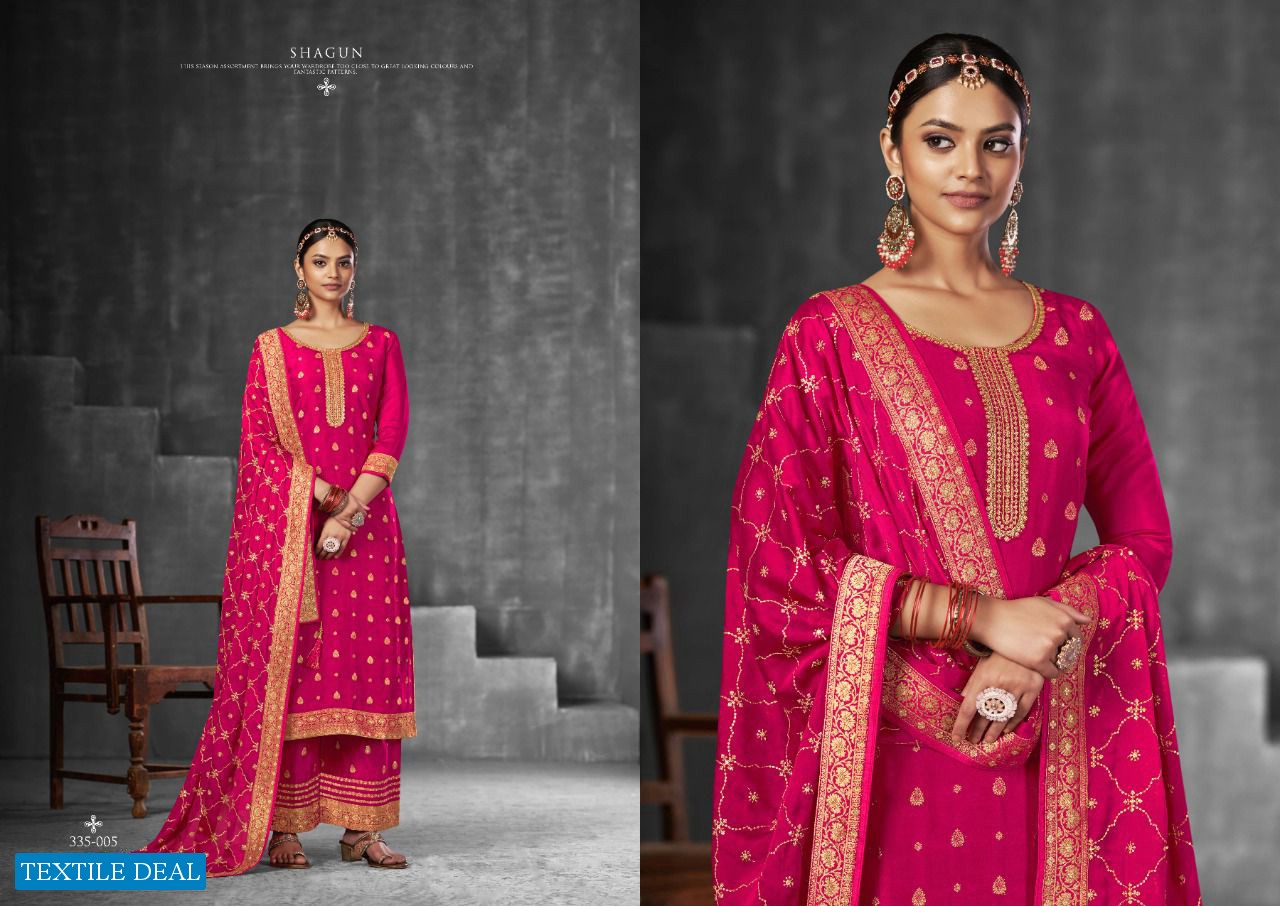 Sargam Shagun Wholesale Pure Viscose Russian Jacquard Straight Salwar Suits