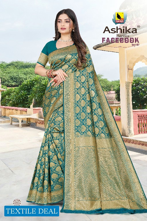 Ashika Facebook Vol-7 Wholesale Litchi Silk With Zari Work Ethnic Sarees