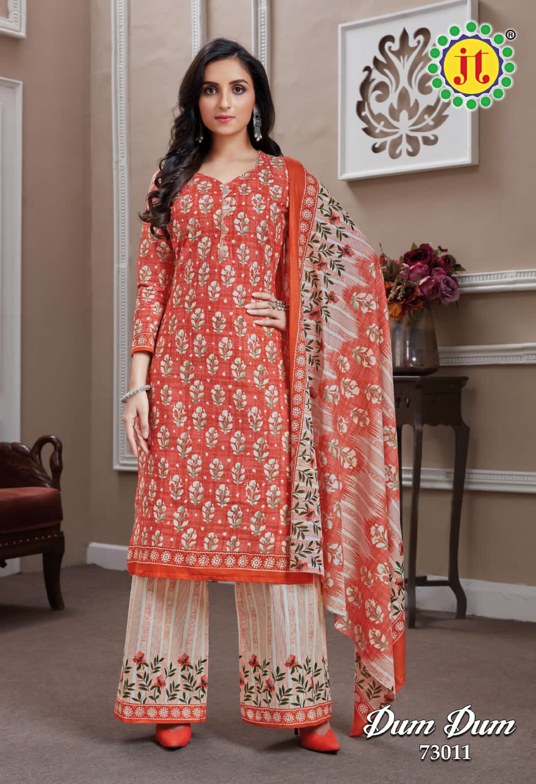 JT Dum Dum Vol-73 Wholesale Pure Cotton Printed Dress Material