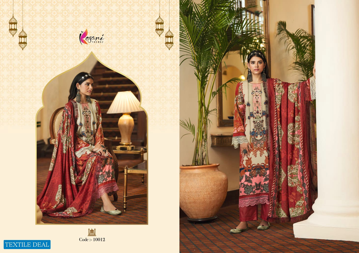 Kesari Elaan E Ishq Wholesale Pure Jaam Satin With Embroidery Salwar Suits