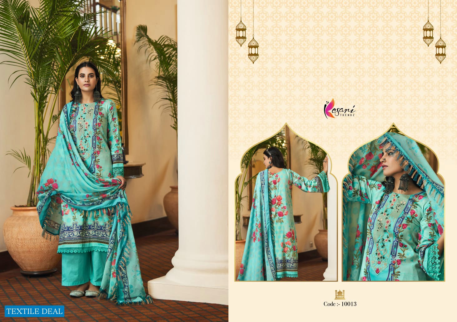 Kesari Elaan E Ishq Wholesale Pure Jaam Satin With Embroidery Salwar Suits