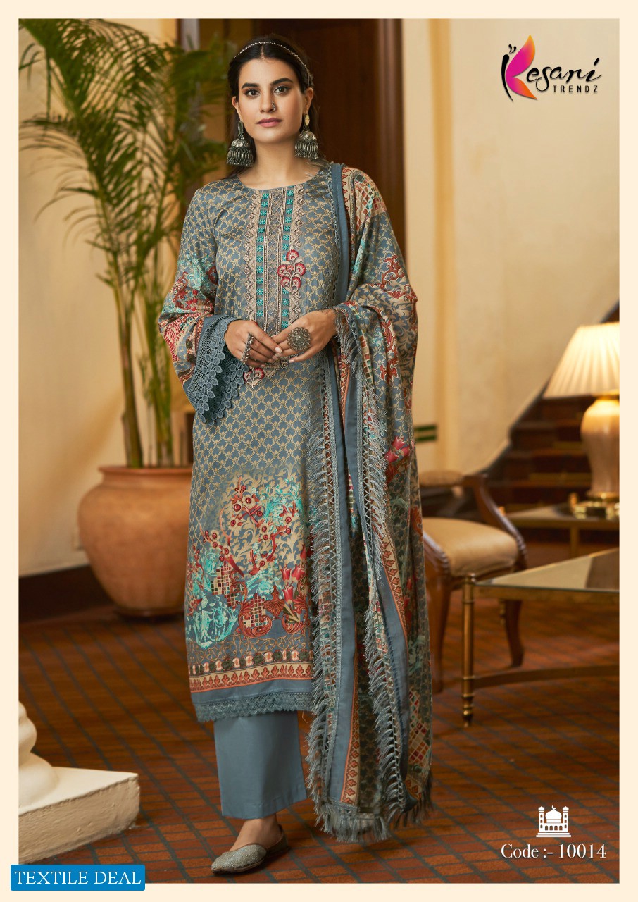 Kesari Elaan E Ishq Wholesale Pure Jaam Satin With Embroidery Salwar Suits