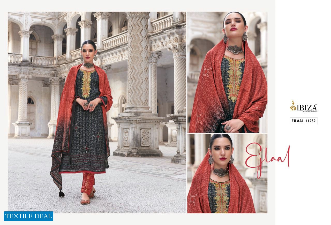 Ibiza Ejlaal Wholesale Pure Gajji Silk With Embroidery Work Salwar Suits