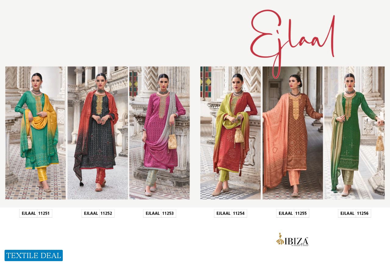 Ibiza Ejlaal Wholesale Pure Gajji Silk With Embroidery Work Salwar Suits