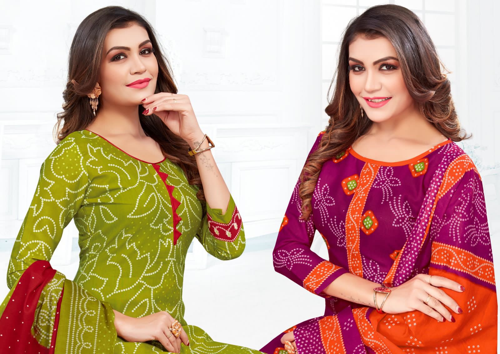 Vandana Bandhej Patiyala Vol-5 Wholesale Pure Cotton Dress Material