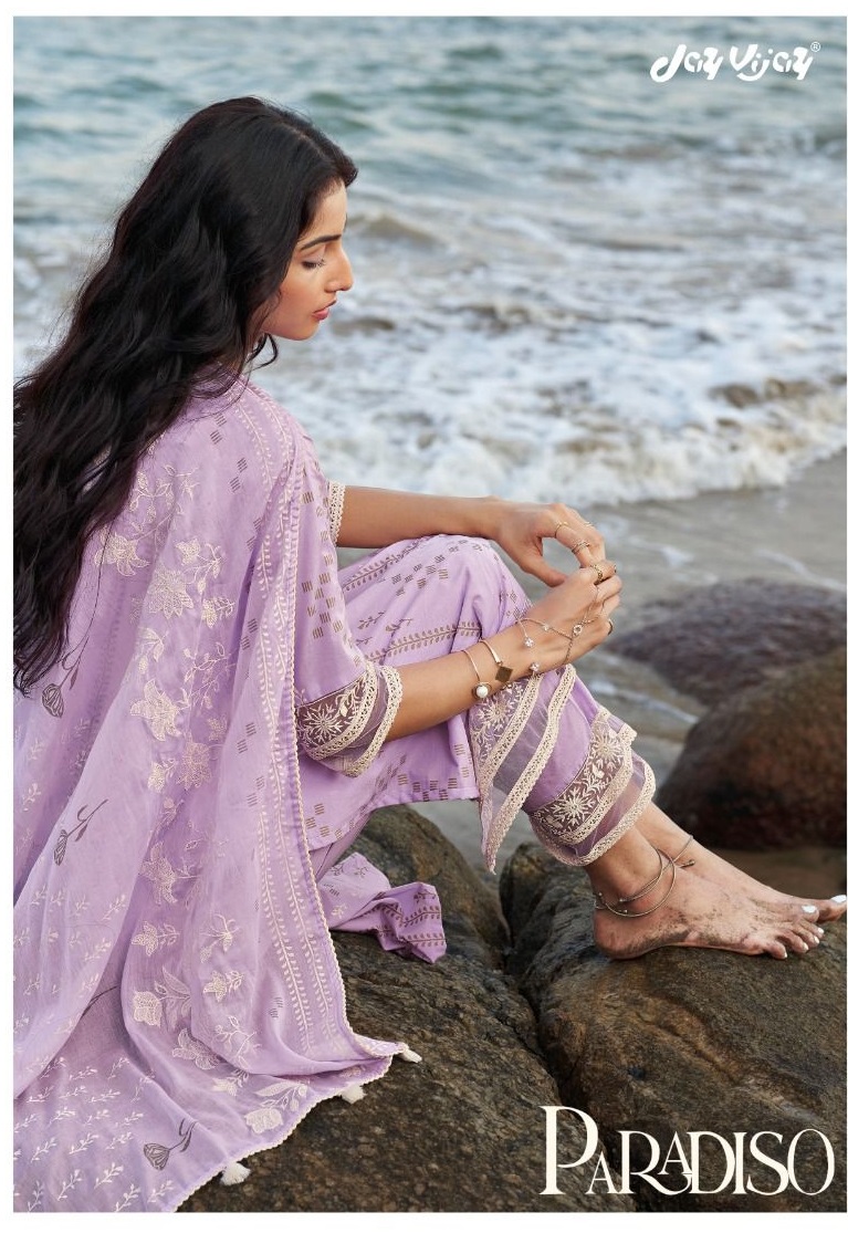 JAY VIJAY PARADISO COTTON PRINT LACE WORK SALWAR KAMEEZ