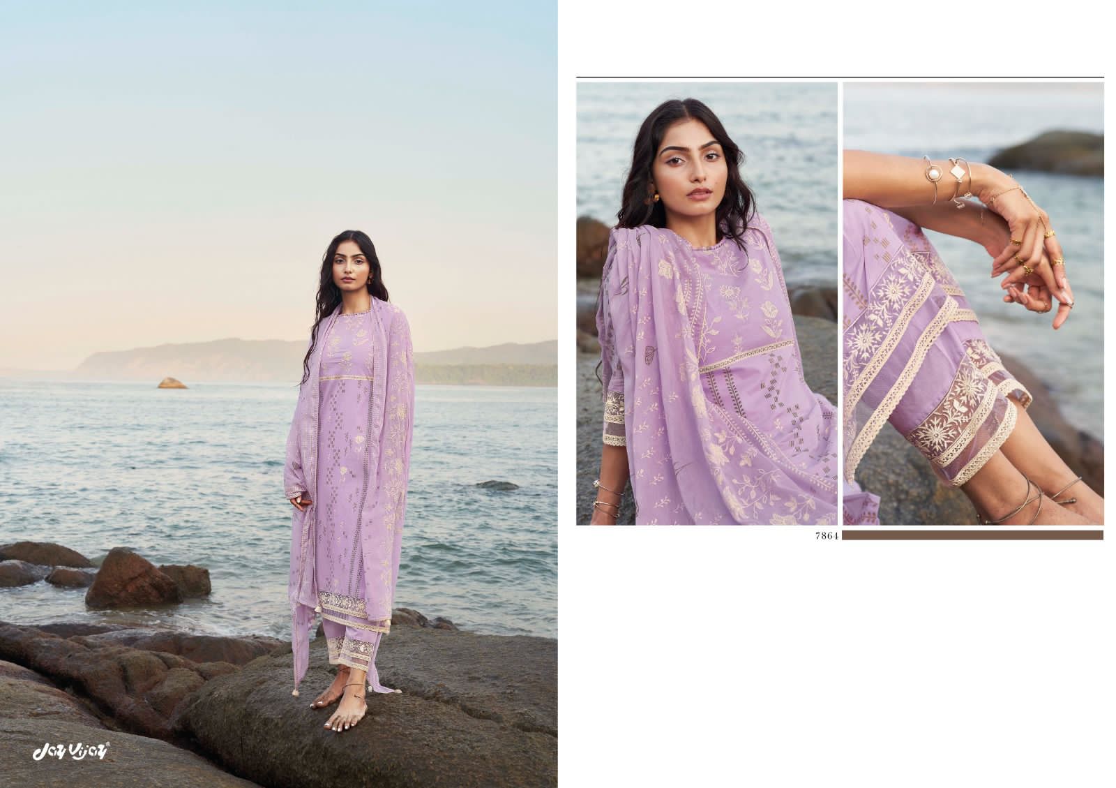 JAY VIJAY PARADISO COTTON PRINT LACE WORK SALWAR KAMEEZ