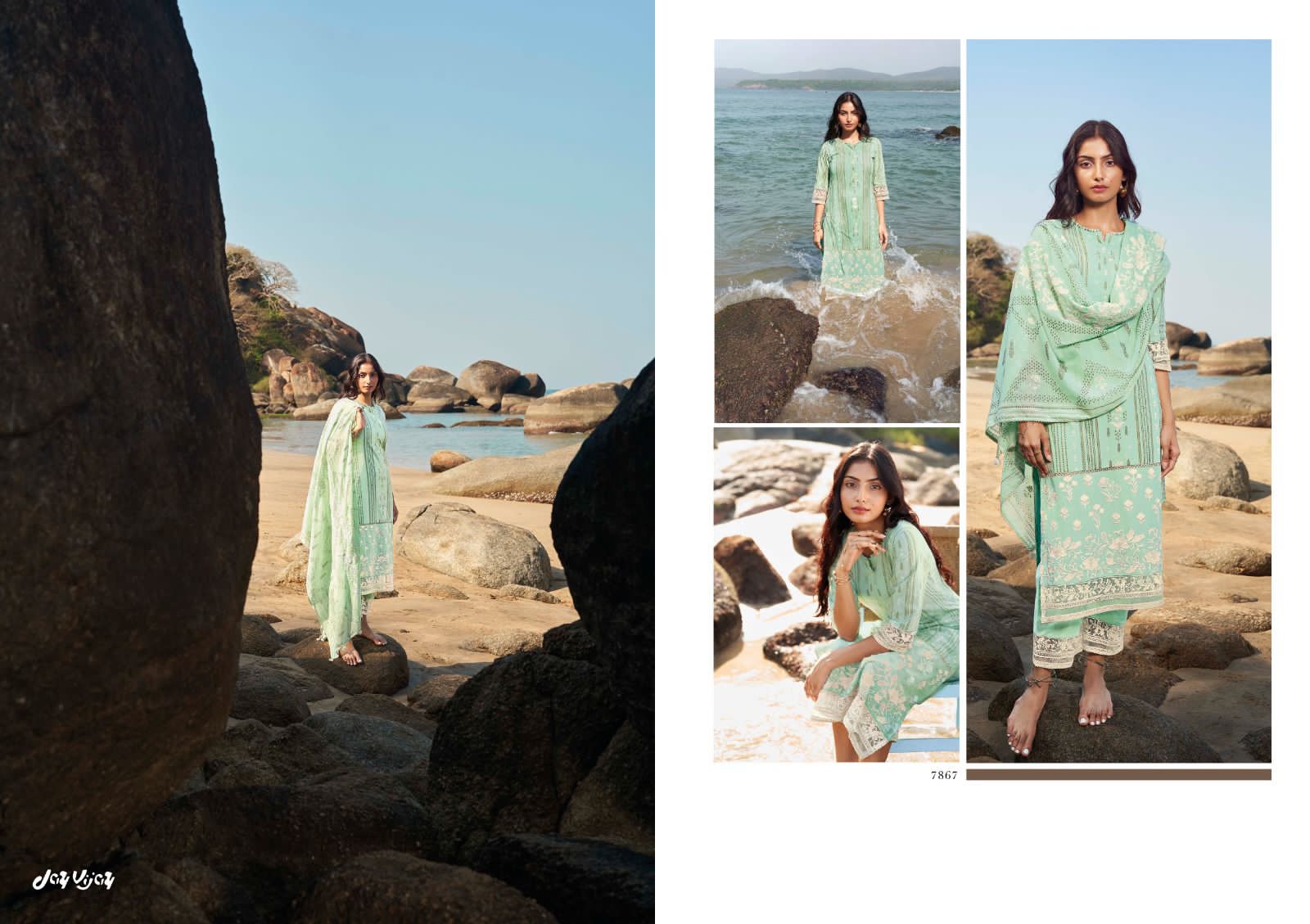 JAY VIJAY PARADISO COTTON PRINT LACE WORK SALWAR KAMEEZ