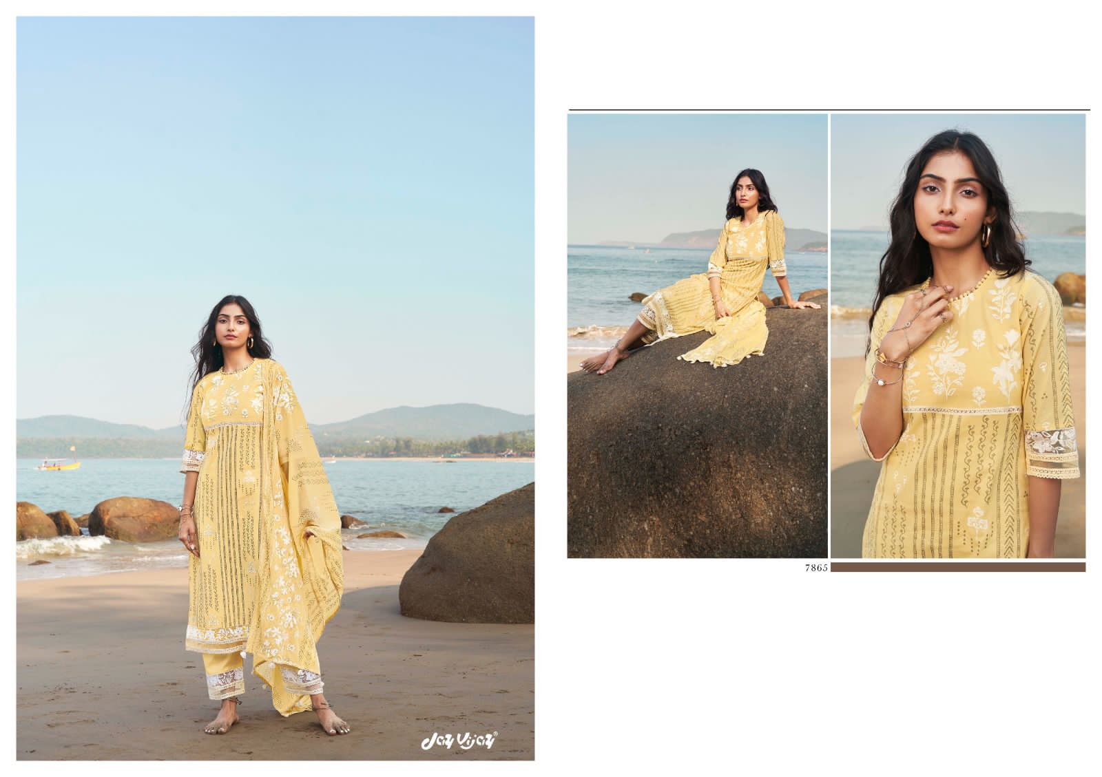 JAY VIJAY PARADISO COTTON PRINT LACE WORK SALWAR KAMEEZ