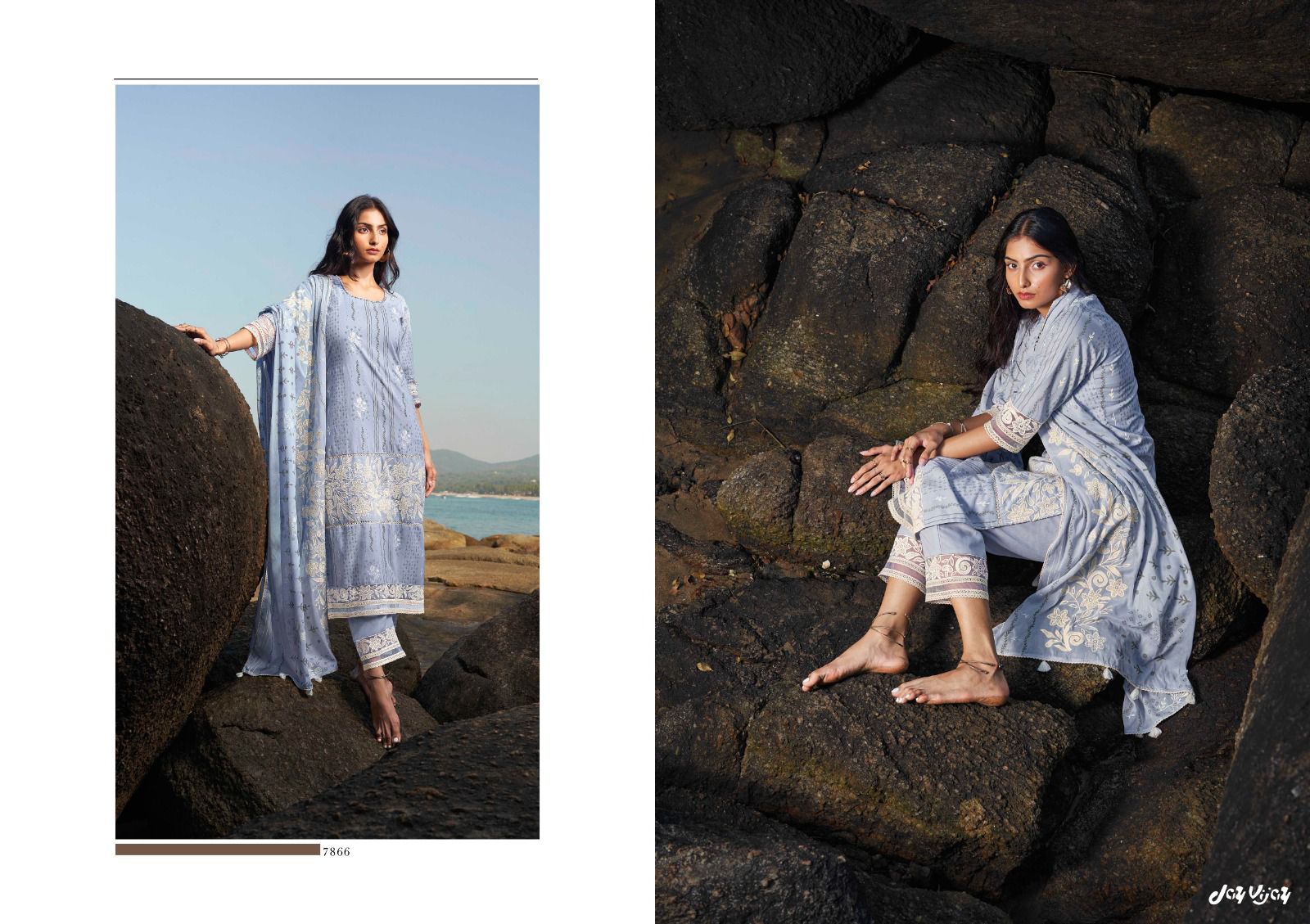 JAY VIJAY PARADISO COTTON PRINT LACE WORK SALWAR KAMEEZ