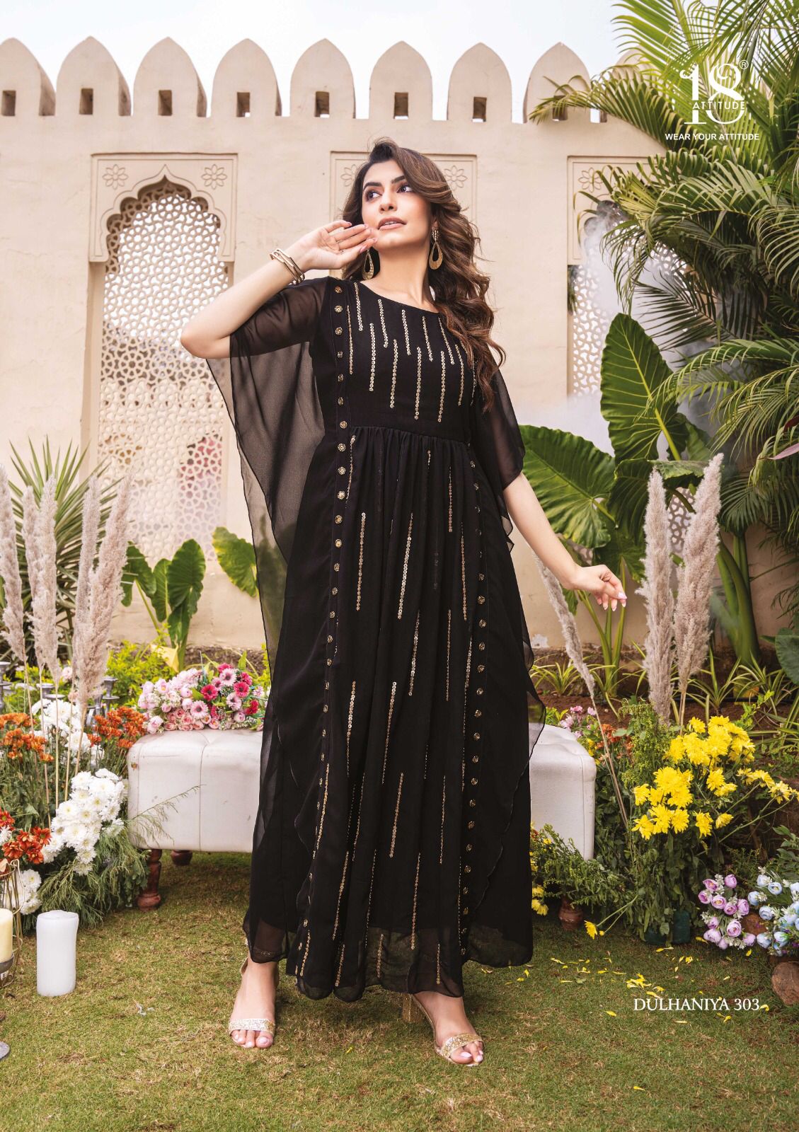 18 ATTITUDE DULHANIYA VOL 3 DESIGNER ONE PIECE KURTIS COLLECTION 2023 textiledeal.in