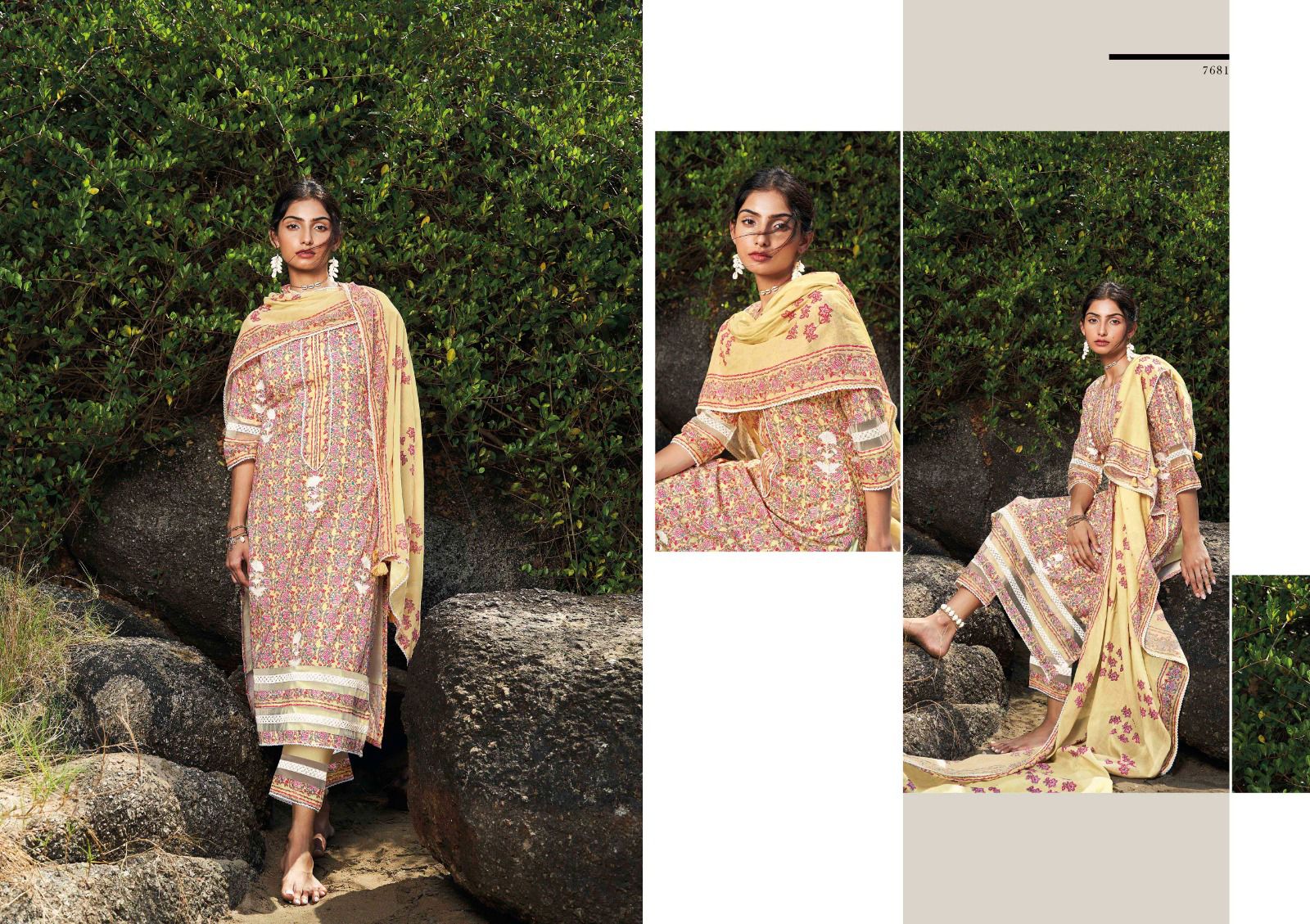 Jay Vijay Solace Wholesale Pure Cotton With Work And Lace Work Salwar Suits