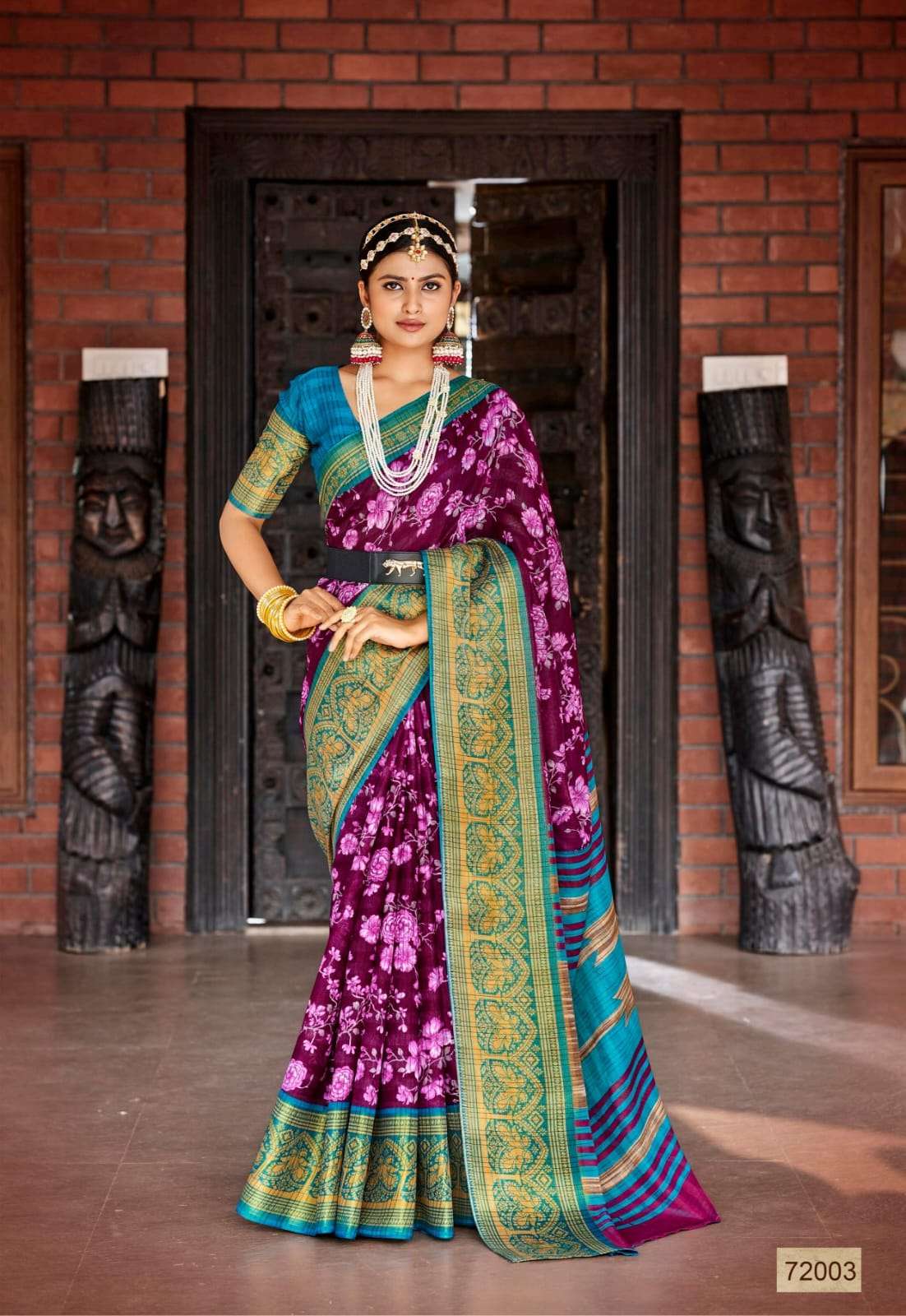 SIDDHANTH WEAVES GREENCHILI COTTON FANCY ETHNIC SAREES AT BEST RATE