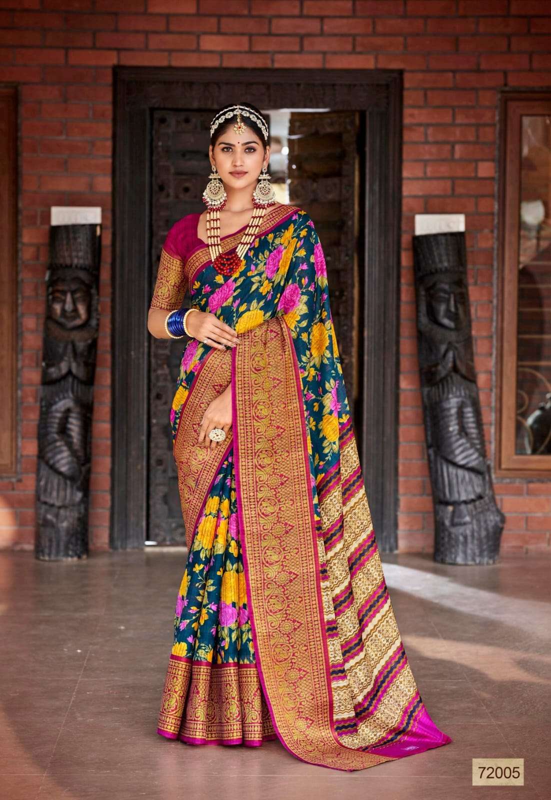 SIDDHANTH WEAVES GREENCHILI COTTON FANCY ETHNIC SAREES AT BEST RATE