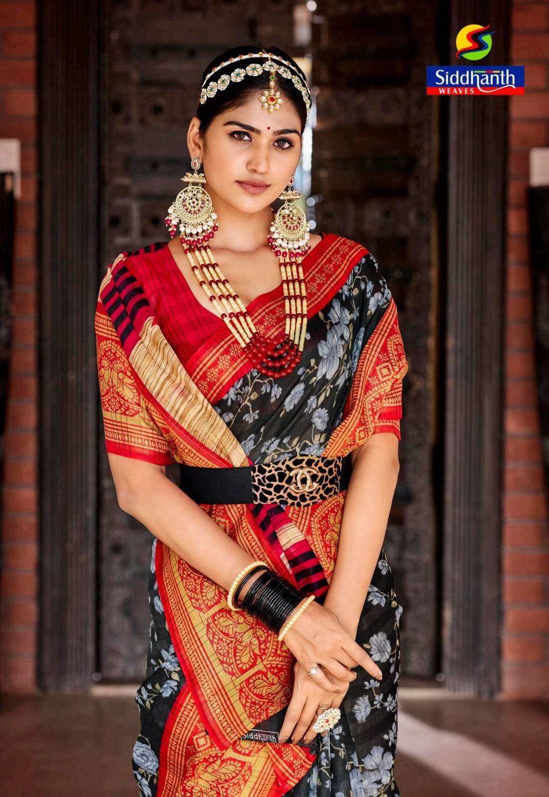 SIDDHANTH WEAVES GREENCHILI COTTON FANCY ETHNIC SAREES AT BEST RATE