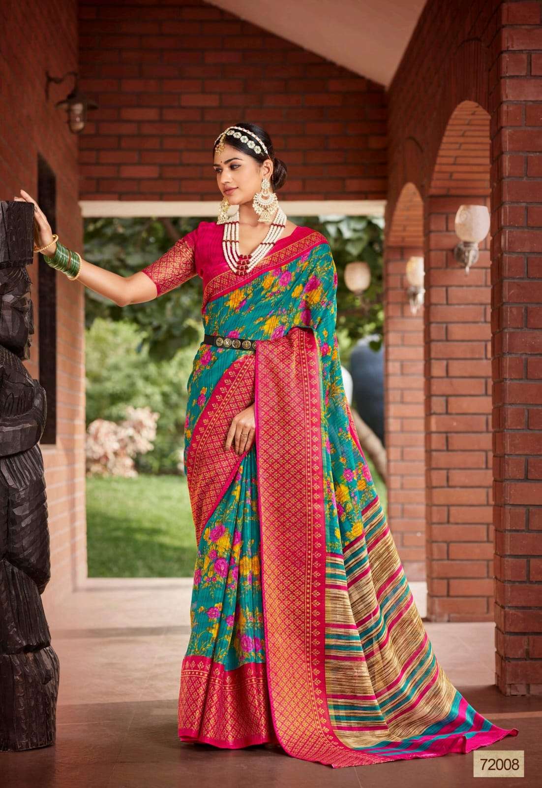 SIDDHANTH WEAVES GREENCHILI COTTON FANCY ETHNIC SAREES AT BEST RATE