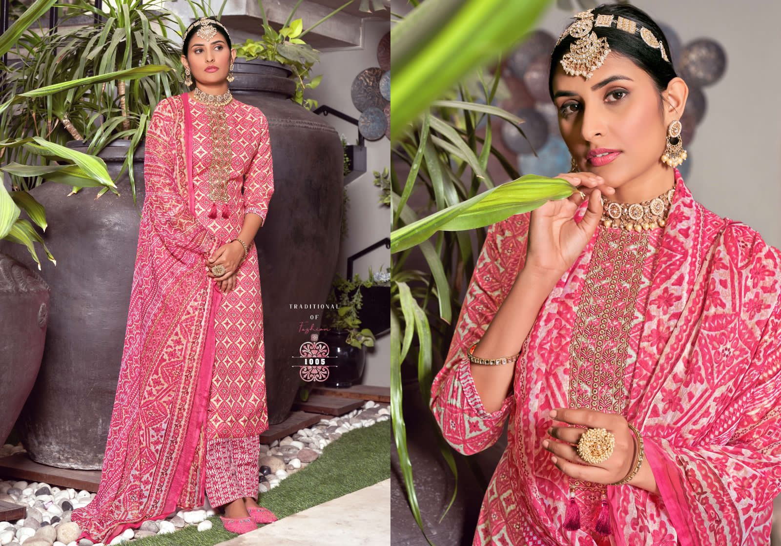 Radha Fab Saloni Wholesale Cotton Slub Print With Embroidery Work Dress Material