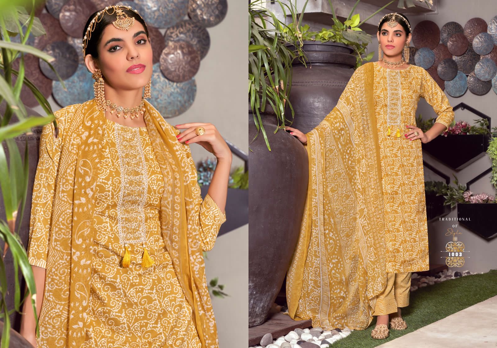 Radha Fab Saloni Wholesale Cotton Slub Print With Embroidery Work Dress Material