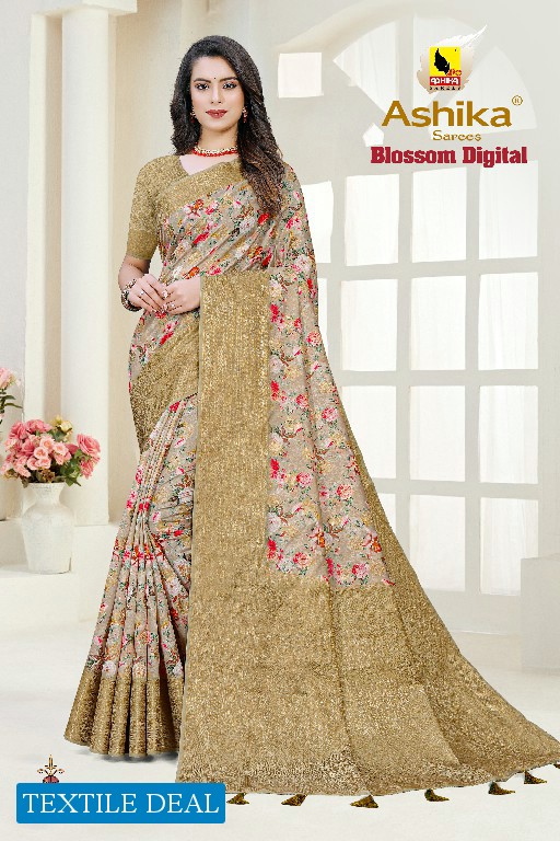 Ashika Blossom Digital Wholesale Fancy Silk Sarees Catalogue