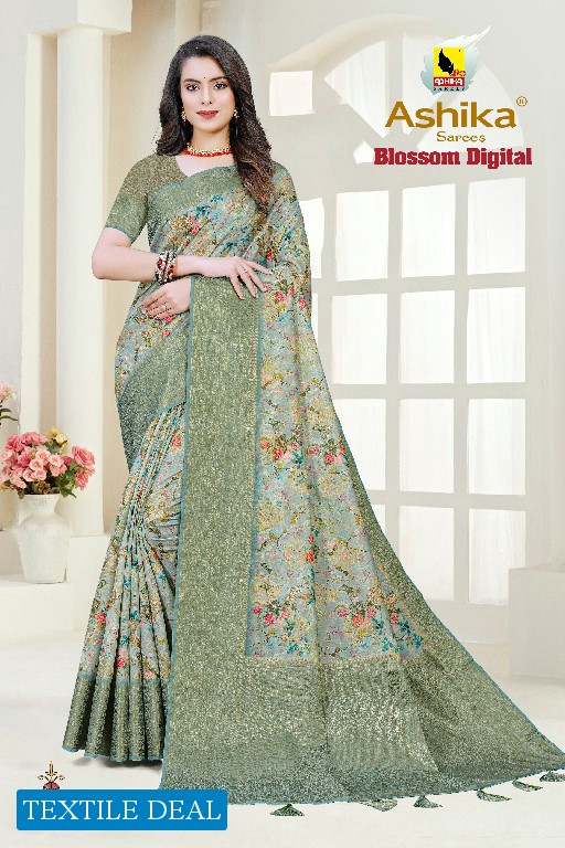 Ashika Blossom Digital Wholesale Fancy Silk Sarees Catalogue