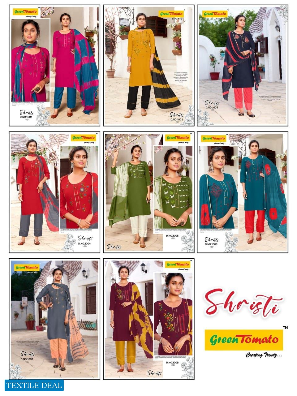 Green Tomato Shristi Wholesale Fully Stitched 3 Piece Cotton Dress