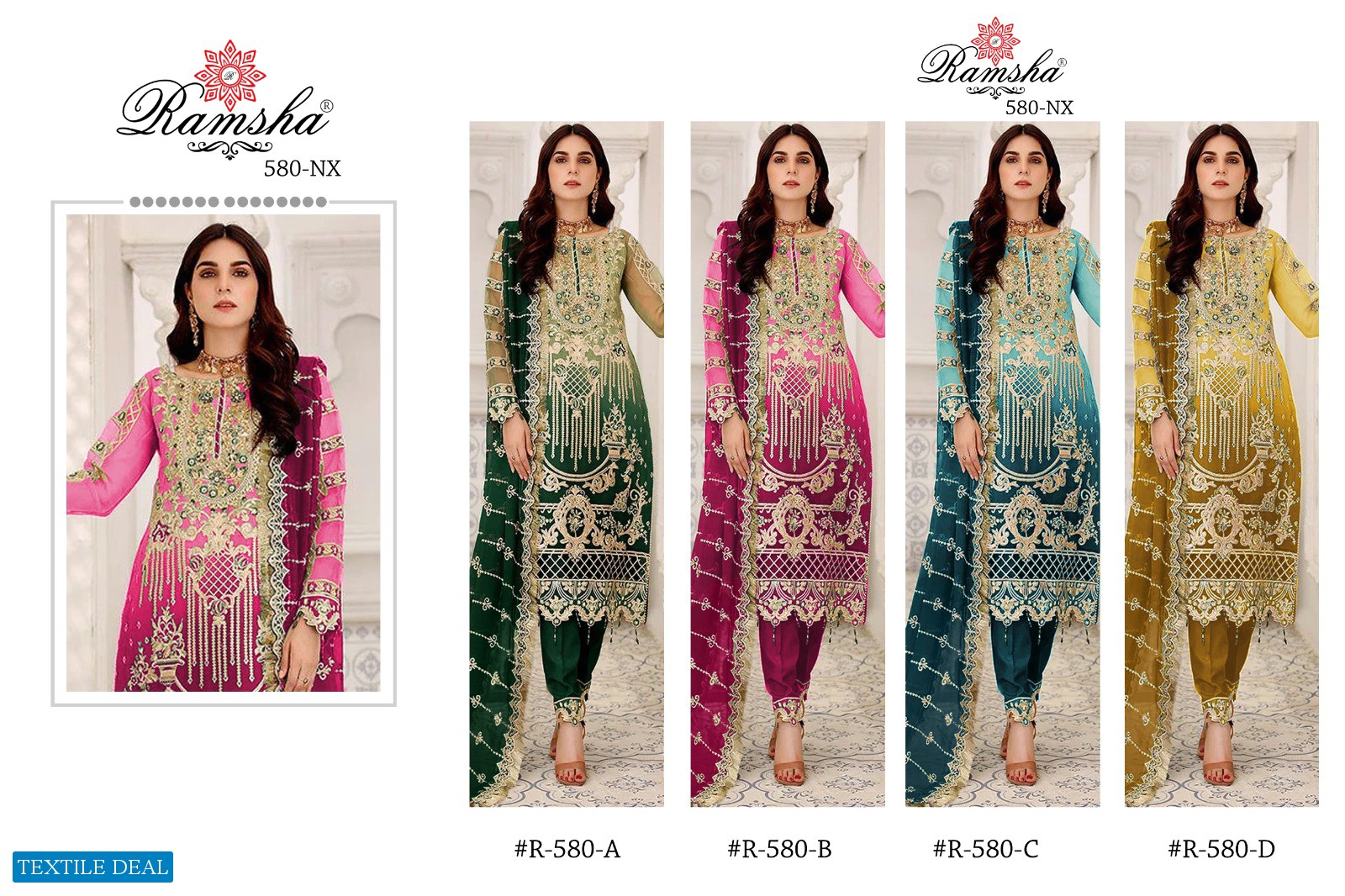 Ramsha R-580 Wholesale Pakistani Concept Pakistani Suits