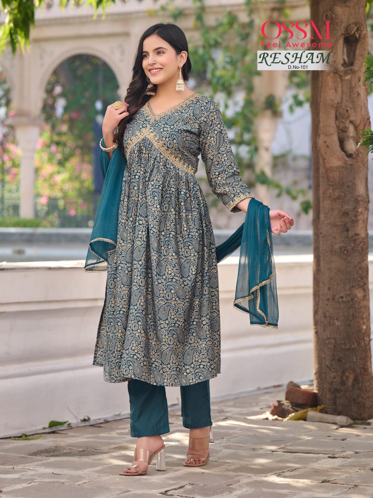 OSSM Resham Vol-1 Wholesale Nyra Cut Tops With Pant And Dupatta
