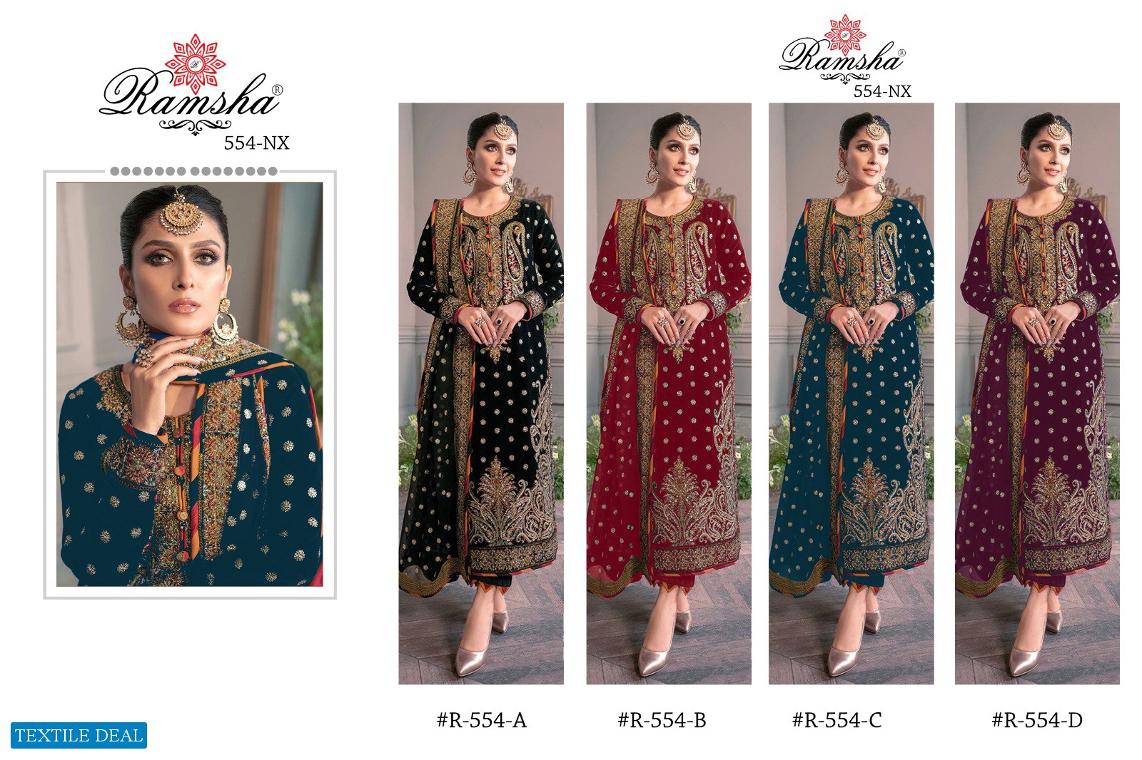 Ramsha R-554 Wholesale Pakistani Concept Salwar Suits