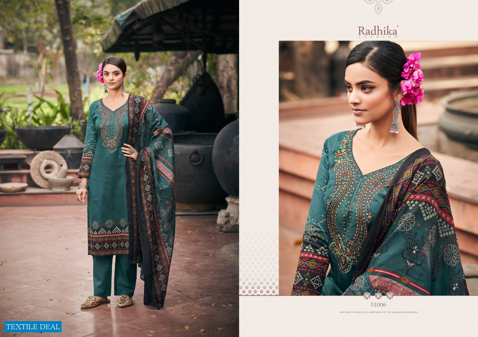 Radhika Azara Cinderella Wholesale Pure Jaam Cotton With Embroidery And Diamond Dress Material