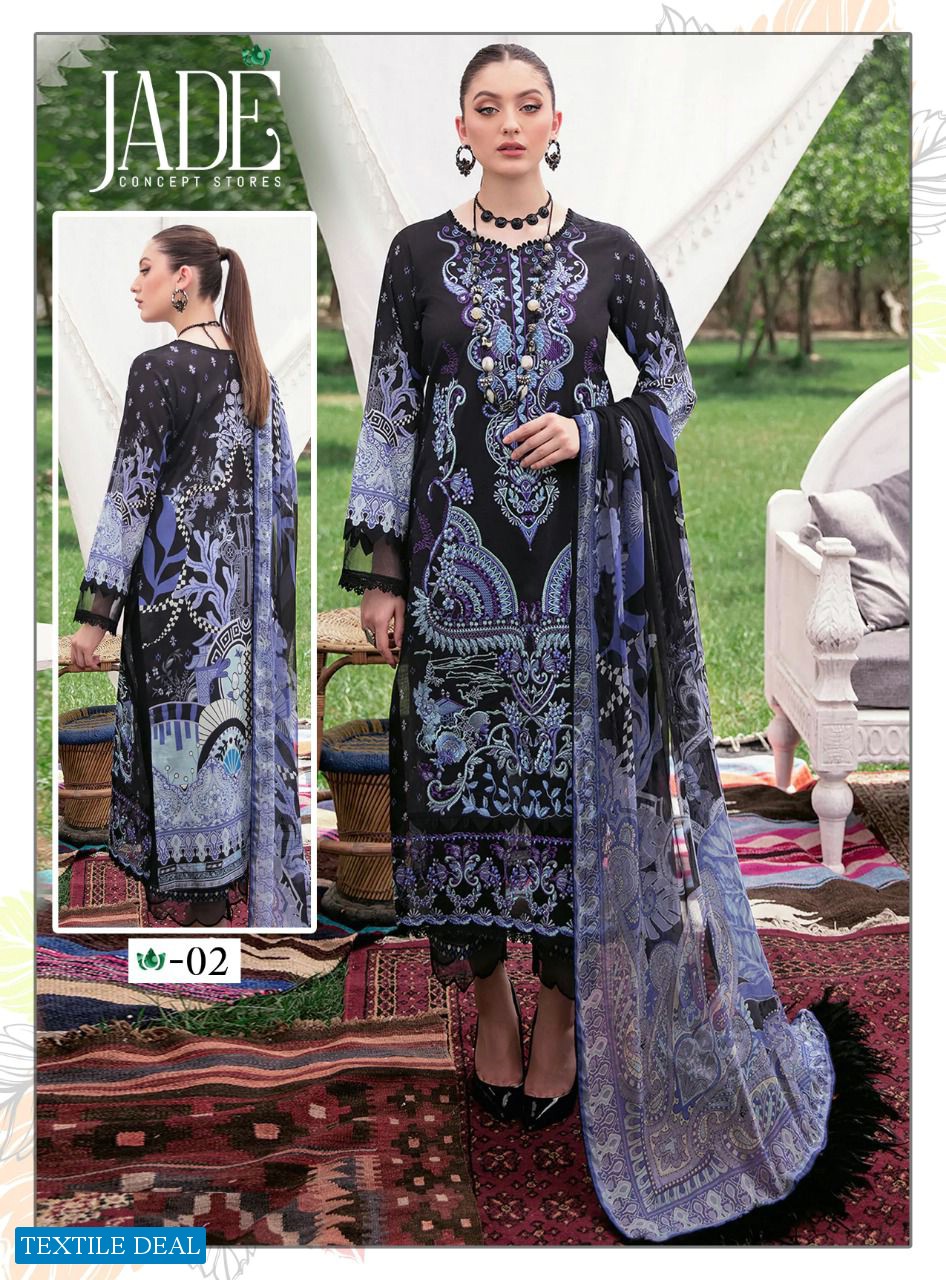 Jade Chevron Exclusive Heavy Cotton Pakistani Concept Printed Dress