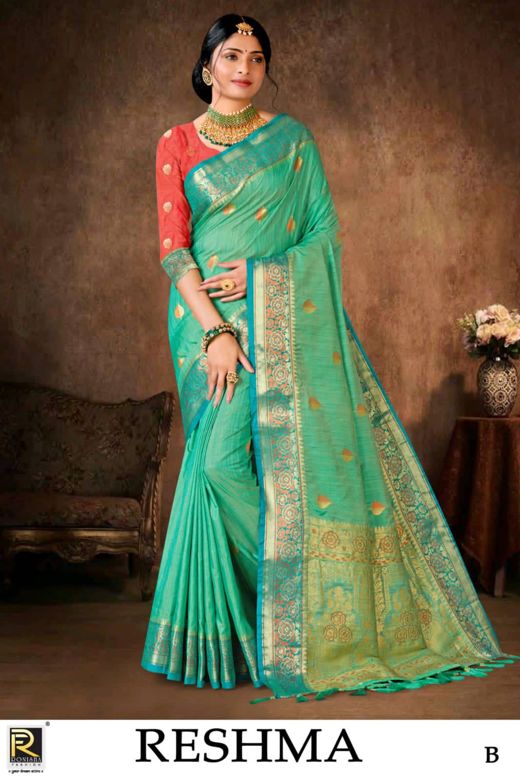 RONISHA RESHMA BY RANJNA SAREE BANARASI SILK DESIGNER SAREE COLLECTON