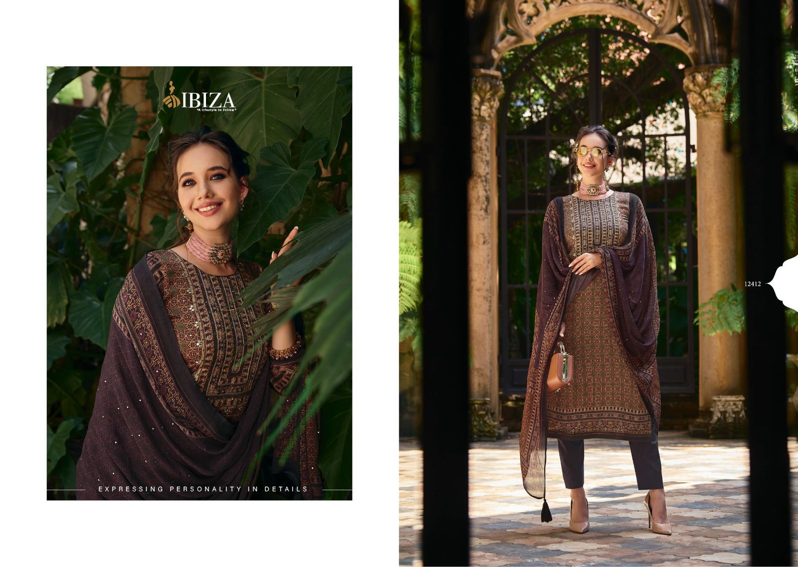 Ibiza Shaheena Wholesale Pure Modal Silk With Handwork Salwar Suits