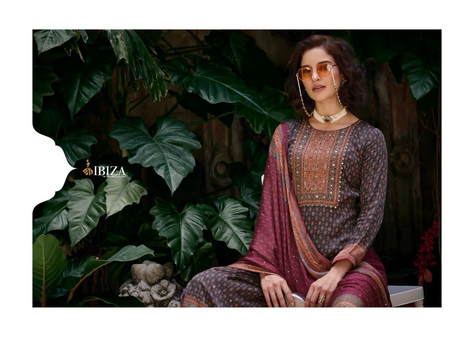 Ibiza Shaheena Wholesale Pure Modal Silk With Handwork Salwar Suits