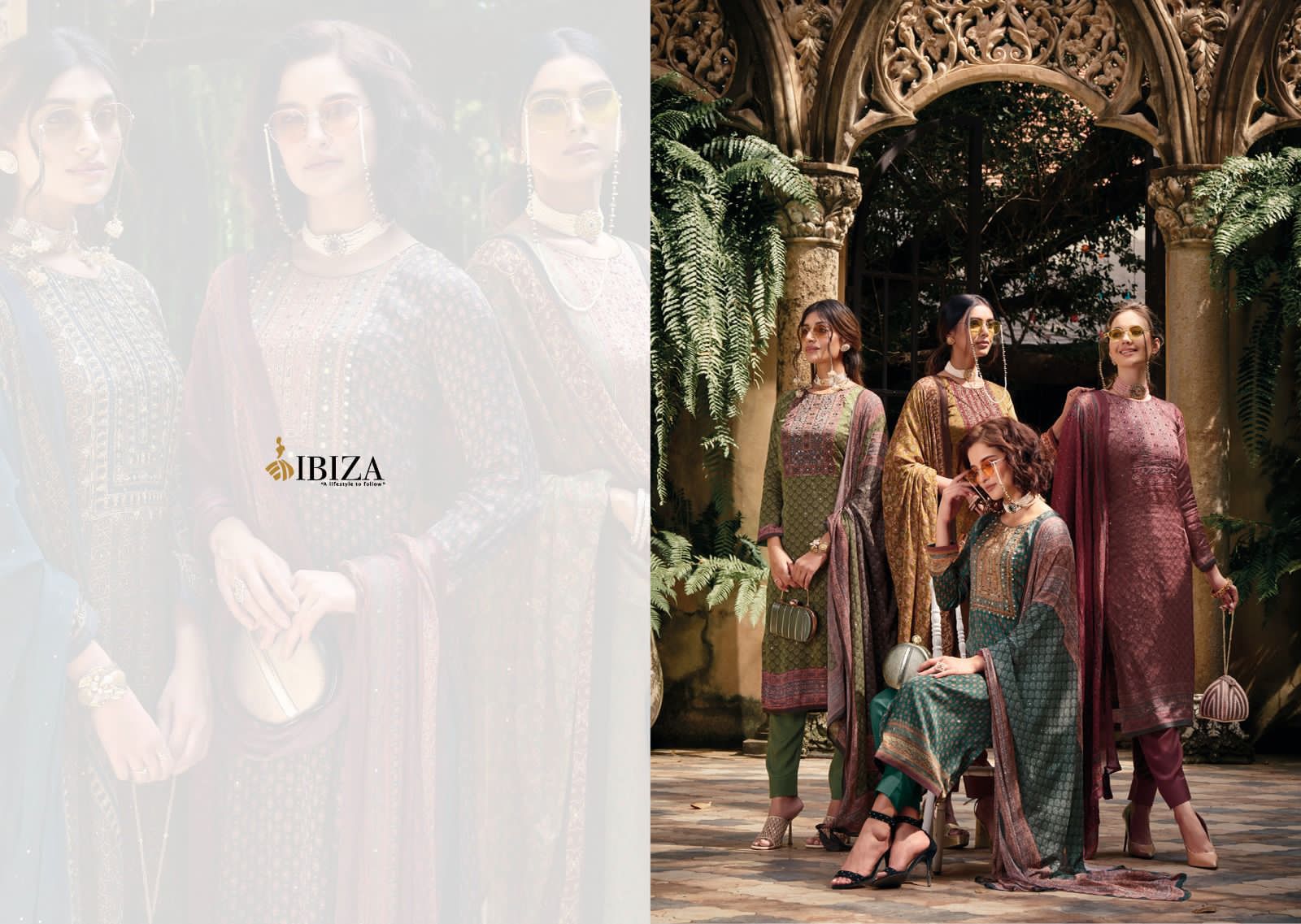 Ibiza Shaheena Wholesale Pure Modal Silk With Handwork Salwar Suits