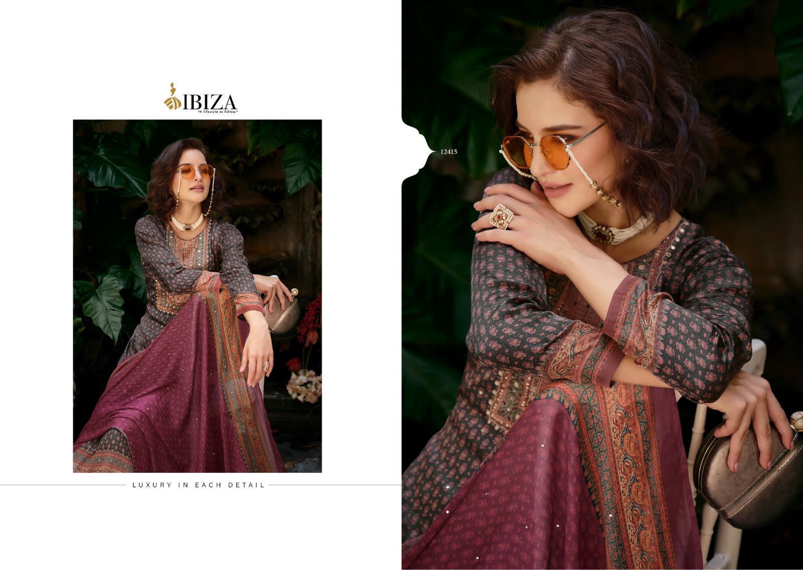 Ibiza Shaheena Wholesale Pure Modal Silk With Handwork Salwar Suits