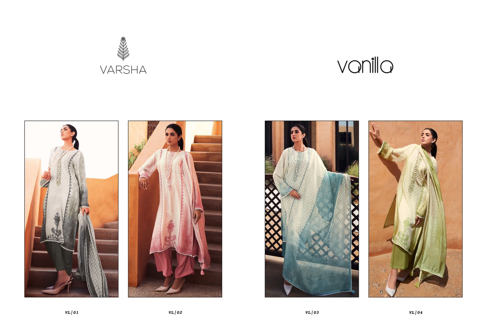 Varsha Vanilla Wholesale Viscose Muslin Digitally Printed With Embroidery Salwar Suits