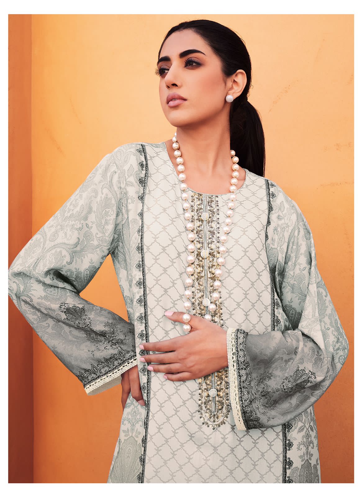 Varsha Vanilla Wholesale Viscose Muslin Digitally Printed With Embroidery Salwar Suits