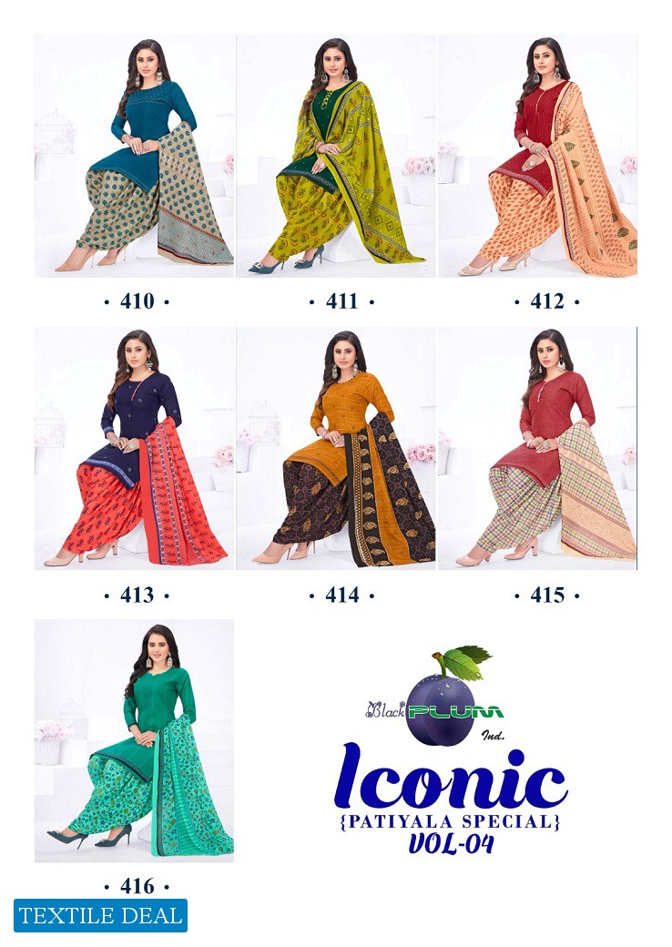 Black Plum Iconic Vol-4 Wholesale Pure Cotton Printed Dress Material
