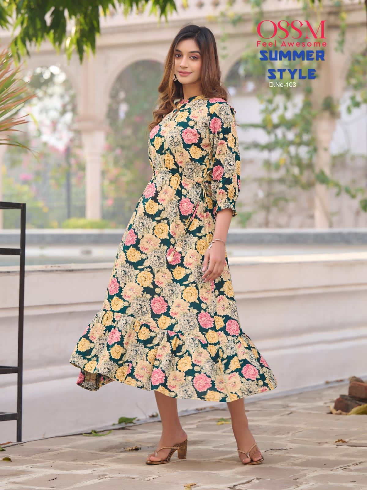 SUMMER STYLE BY OSSM COTTON PRINTED DESIGNER LONG GOWNS