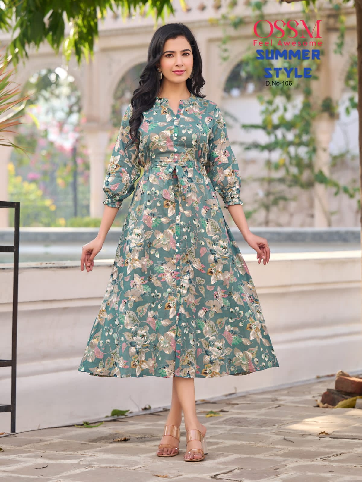 SUMMER STYLE BY OSSM COTTON PRINTED DESIGNER LONG GOWNS