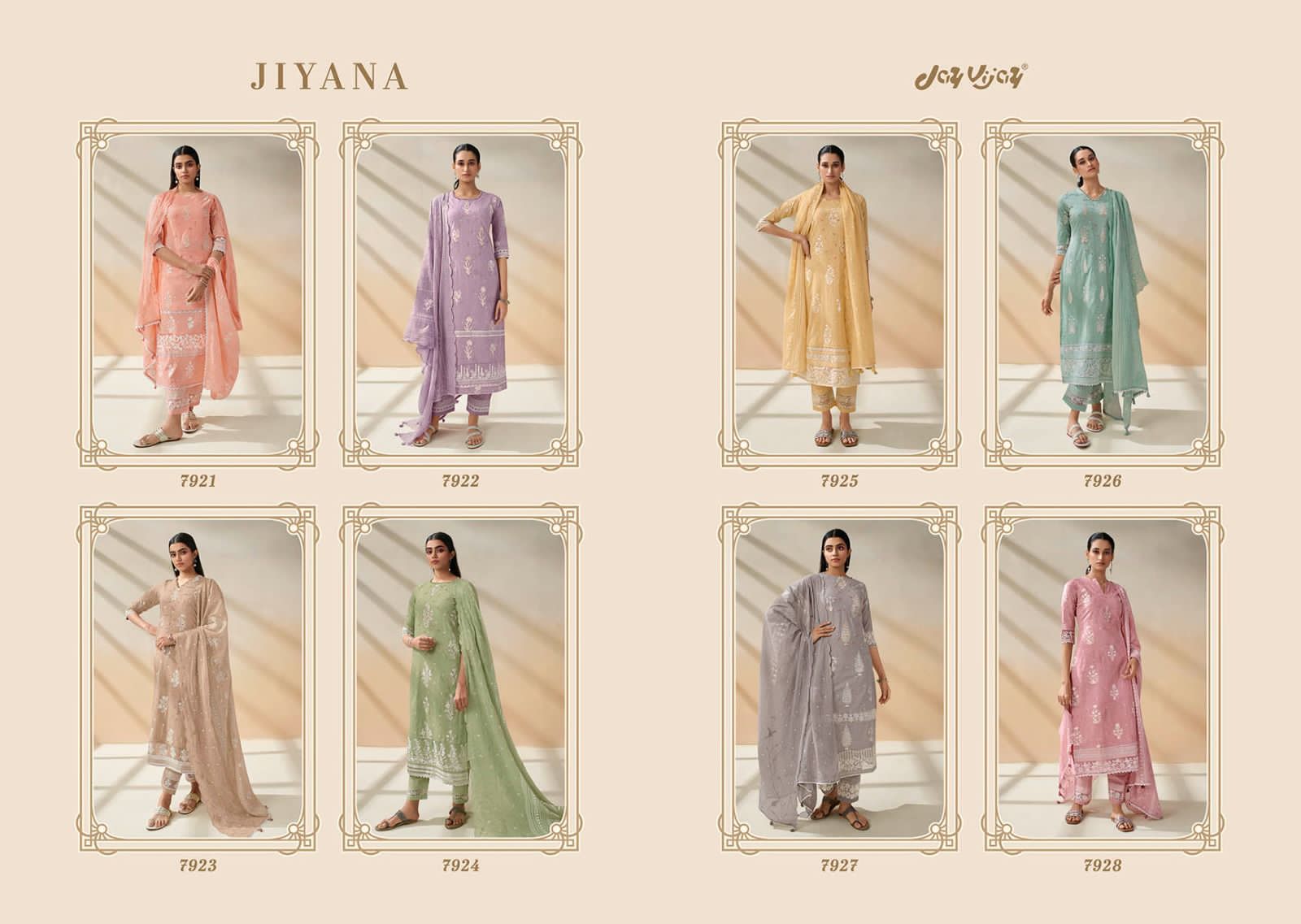 Jay Vijay Jiyana Wholesale Pure Cotton Borer Embroidery Block Khadi Print Salwar Suits