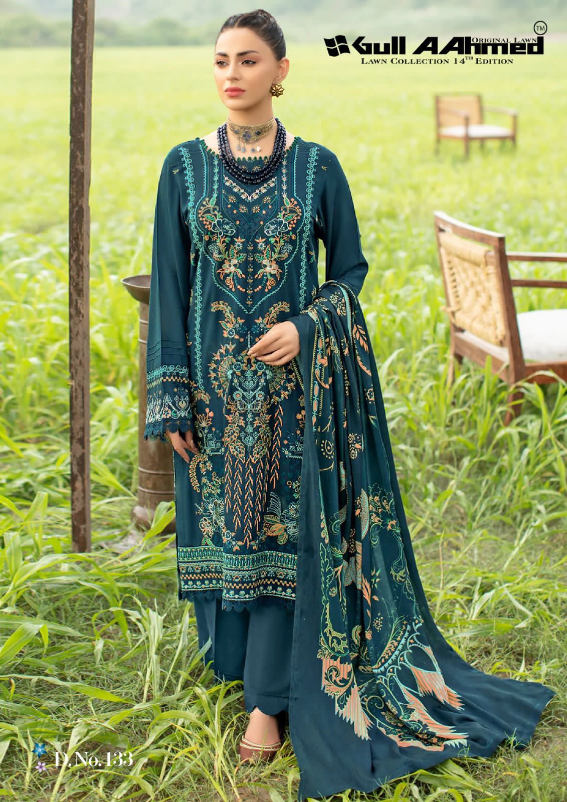 Gull Aahmed Lawn Collection Vol-14 Wholesale Pure Lawn Dress Material