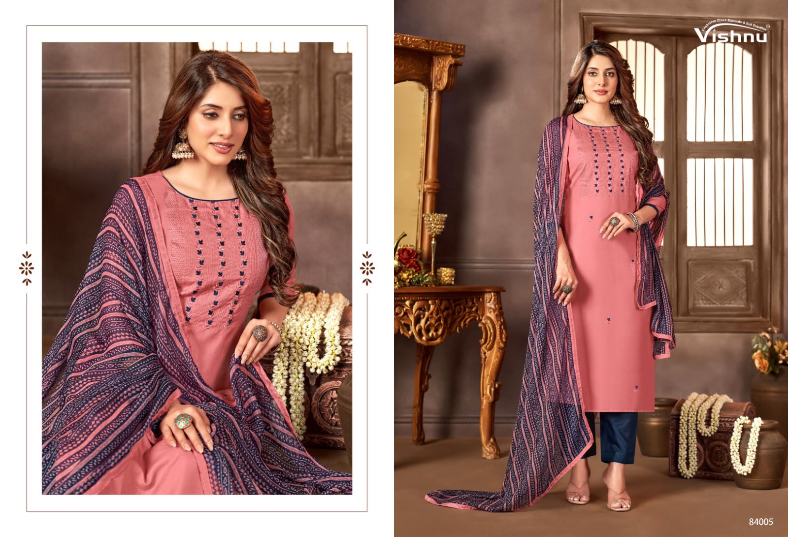 Vishnu Malaika Vol-8 Wholesale Diamond Cotton Dress Material