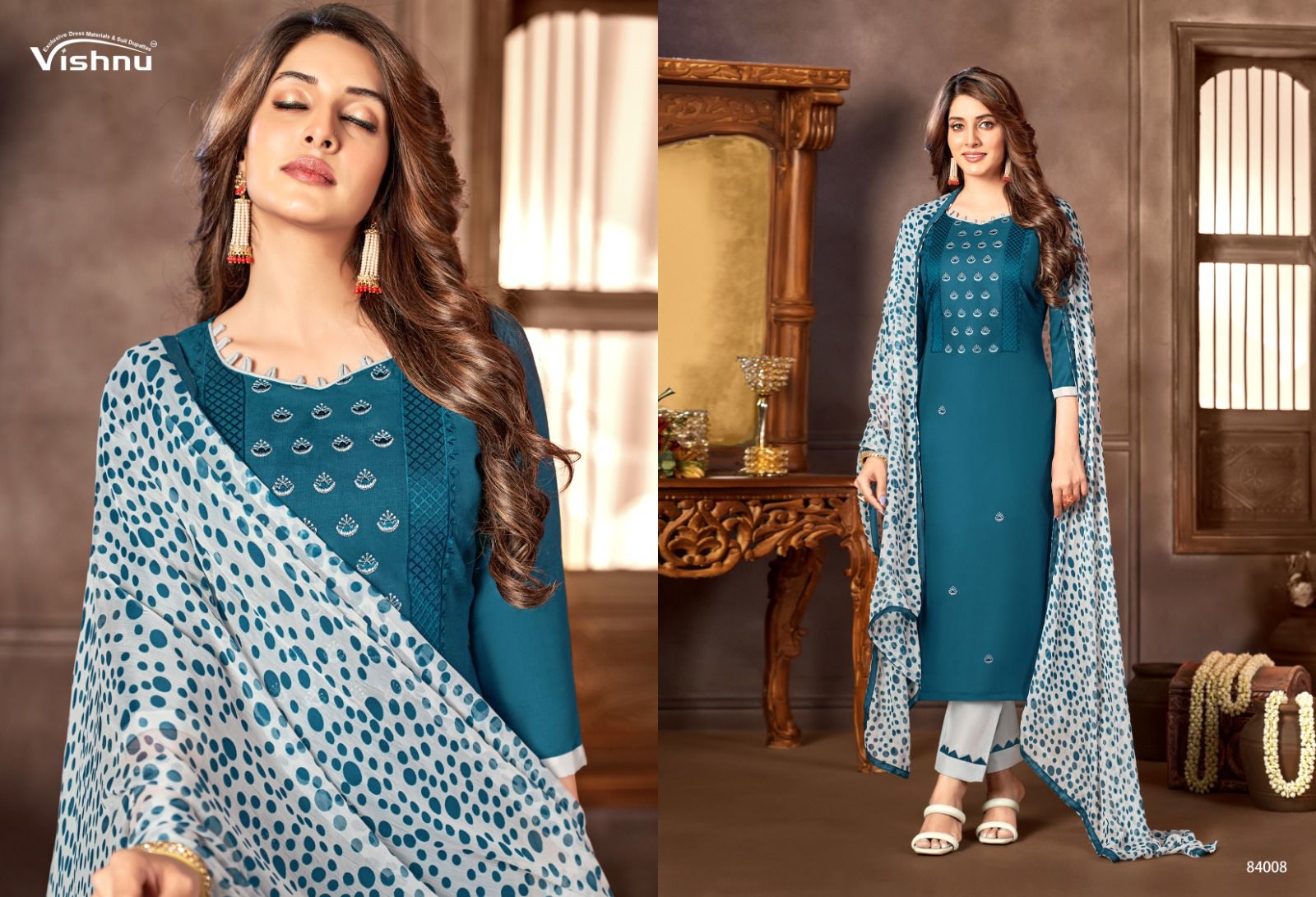 Vishnu Malaika Vol-8 Wholesale Diamond Cotton Dress Material