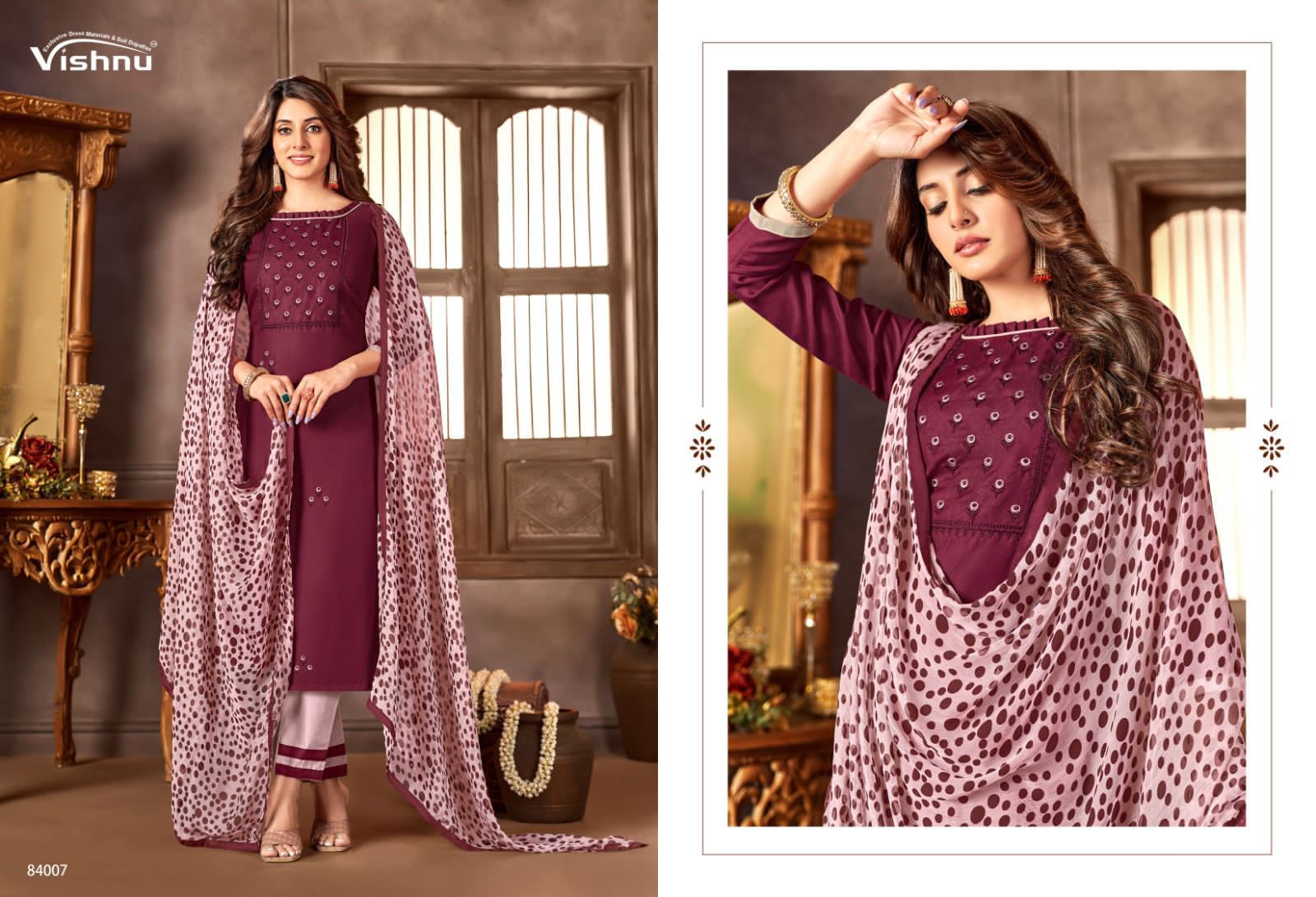 Vishnu Malaika Vol-8 Wholesale Diamond Cotton Dress Material