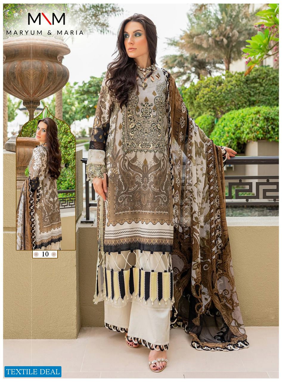 Maryum And Maria Mahermah Pure Cotton Karachi Printed Dress Material