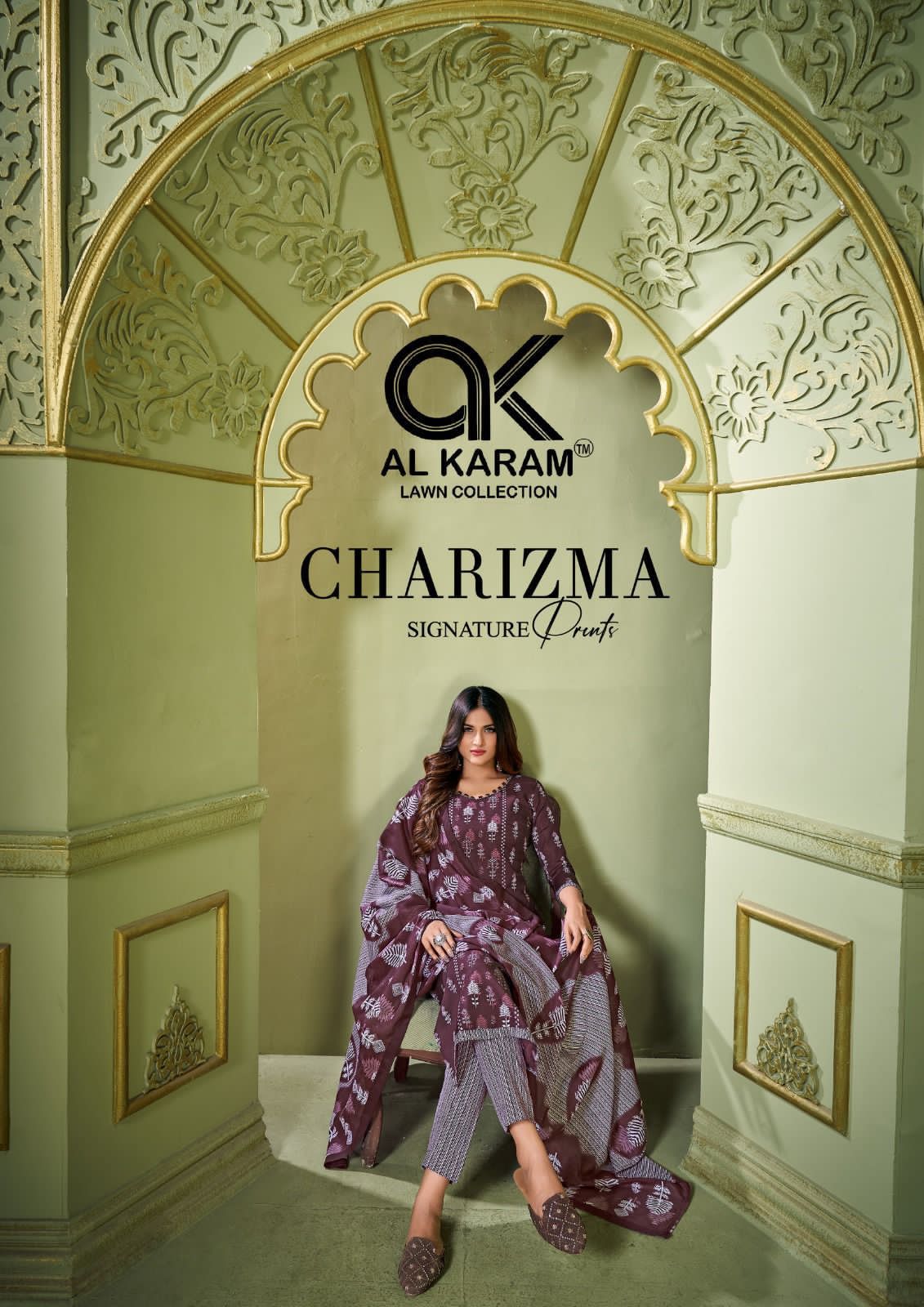 Al Karam Charizma Signature Lawn Cotton Printed Dress Material